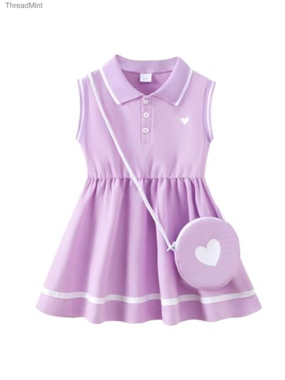 Toddler Girl Sporty Casual Sleeveless Cotton Blend Summer Dress with Matching